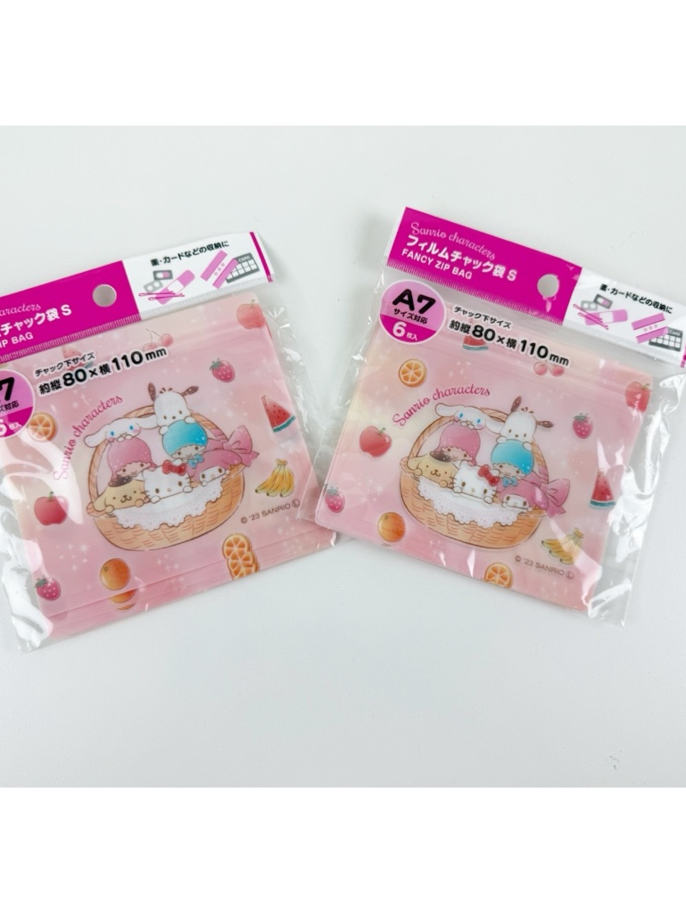 2 Sanrio Characters Japan Resealable Zip Lock Bags Jewelry Plastic Multipurpose